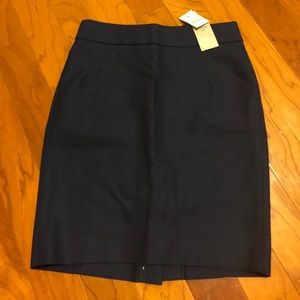 J. Crew navy pencil skirt 0P